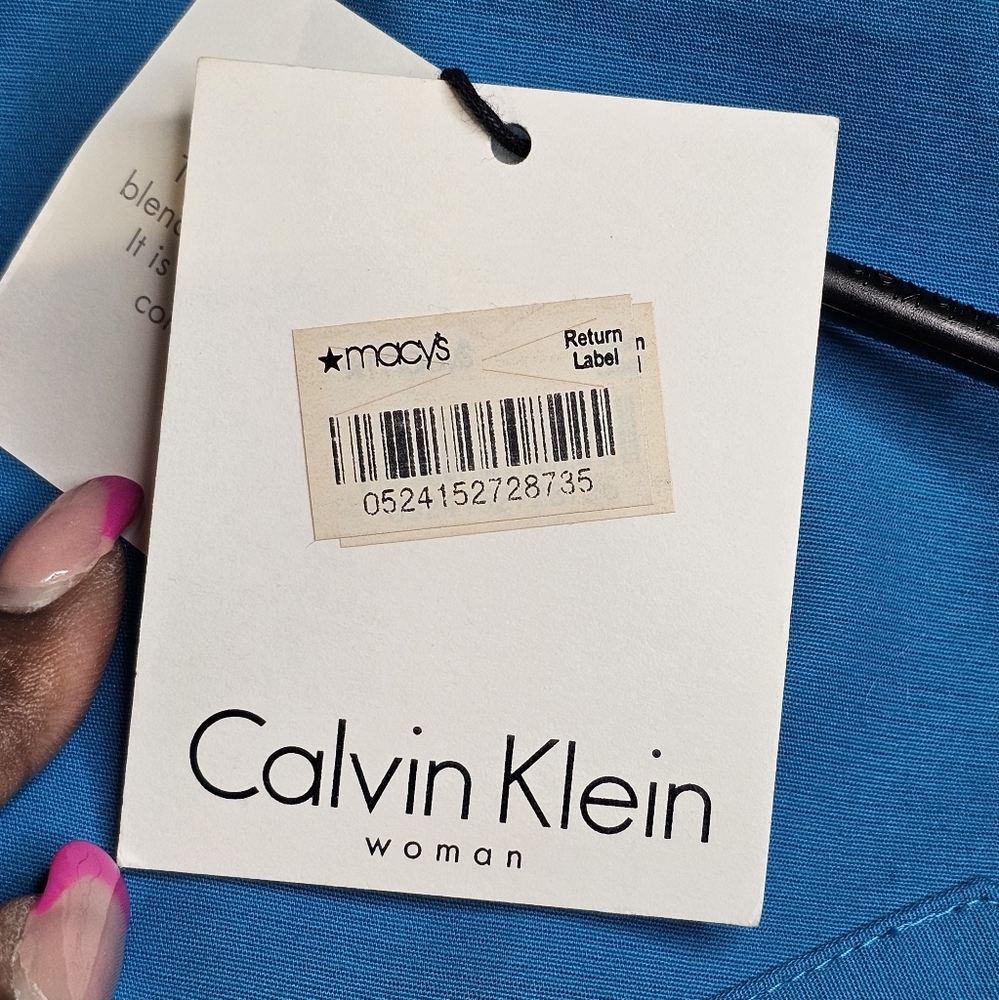 Calvin Klein Turquoise Zip Up Blazer Style Jacket, Women's Plus Size 16 ✨️NWT✨️ - Picture 7 of 9